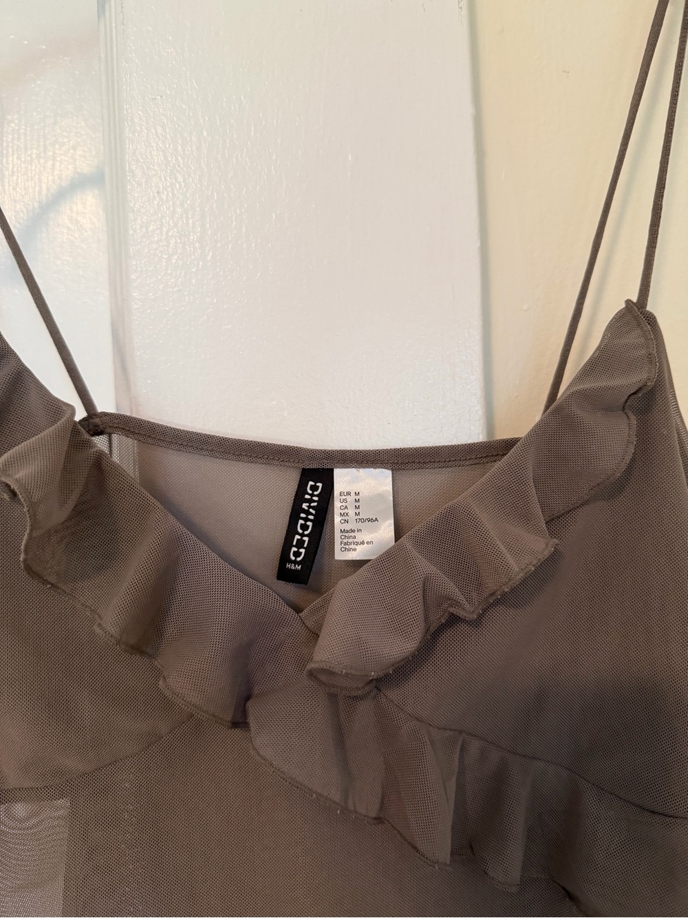 H&M Divided Brown Ruffle Wrap Spaghetti Strap Cami - Picture 4 of 6